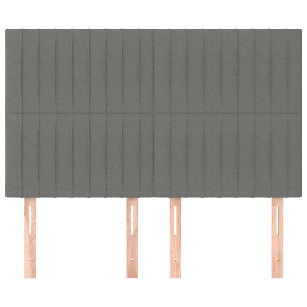 Headboard Dark Grey 144x5x118/128 cm Fabric