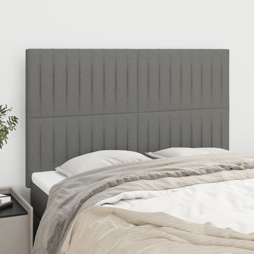 Headboard Dark Grey 144x5x118/128 cm Fabric