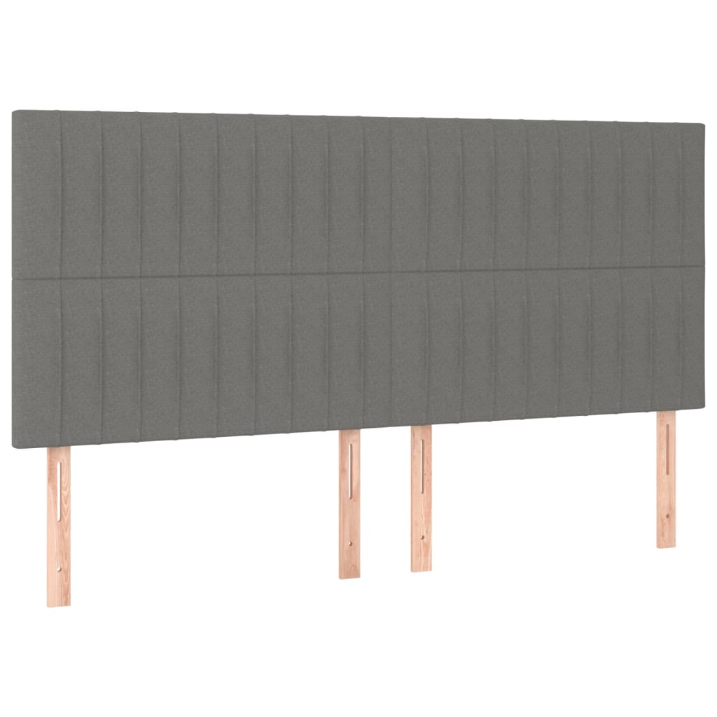 Headboard Dark Grey 160x5x118/128 cm Fabric