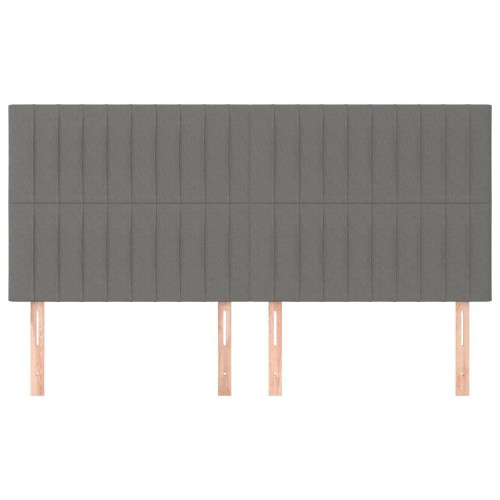 Headboard Dark Grey 200x5x118/128 cm Fabric