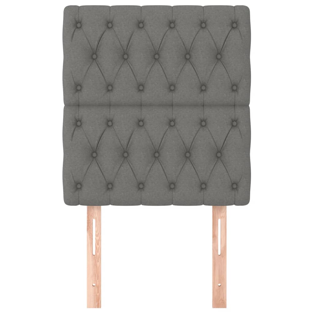 Headboard Dark Grey 80x7x118/128 cm Fabric