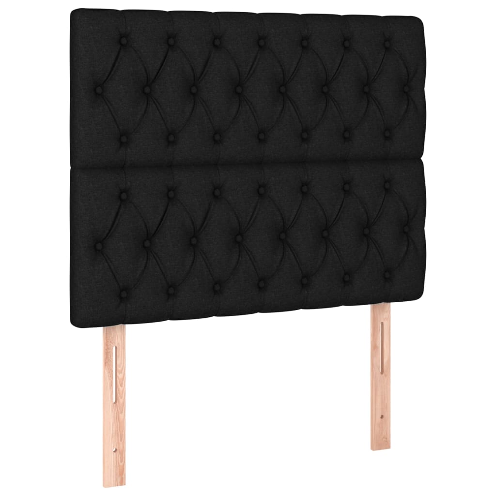 Headboard Black 100x7x118/128 cm Fabric