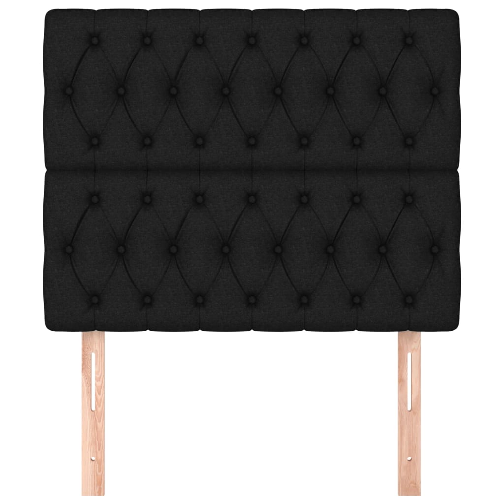Headboard Black 100x7x118/128 cm Fabric