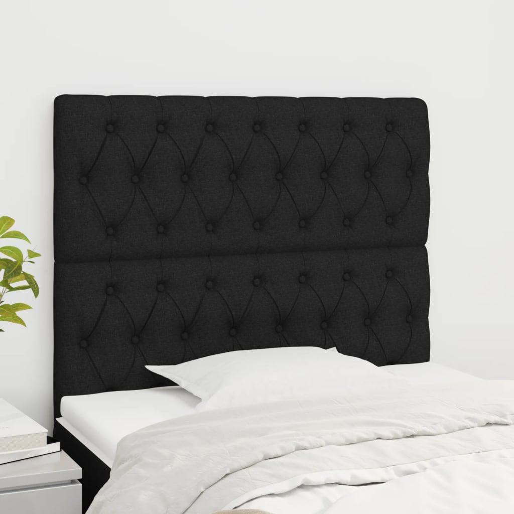 Headboard Black 100x7x118/128 cm Fabric