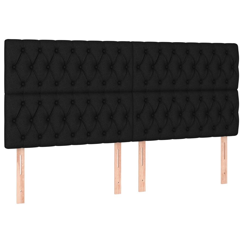 Headboard Black 200x7x118/128 cm Fabric