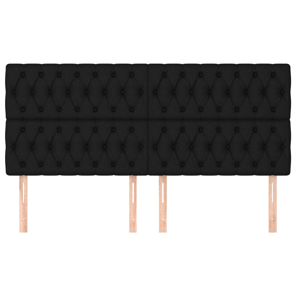Headboard Black 200x7x118/128 cm Fabric