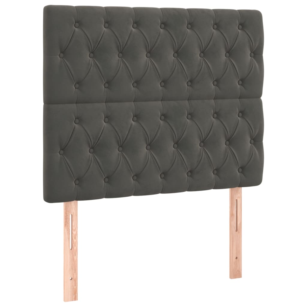 Headboard Dark Grey 100x7x118/128 cm Velvet