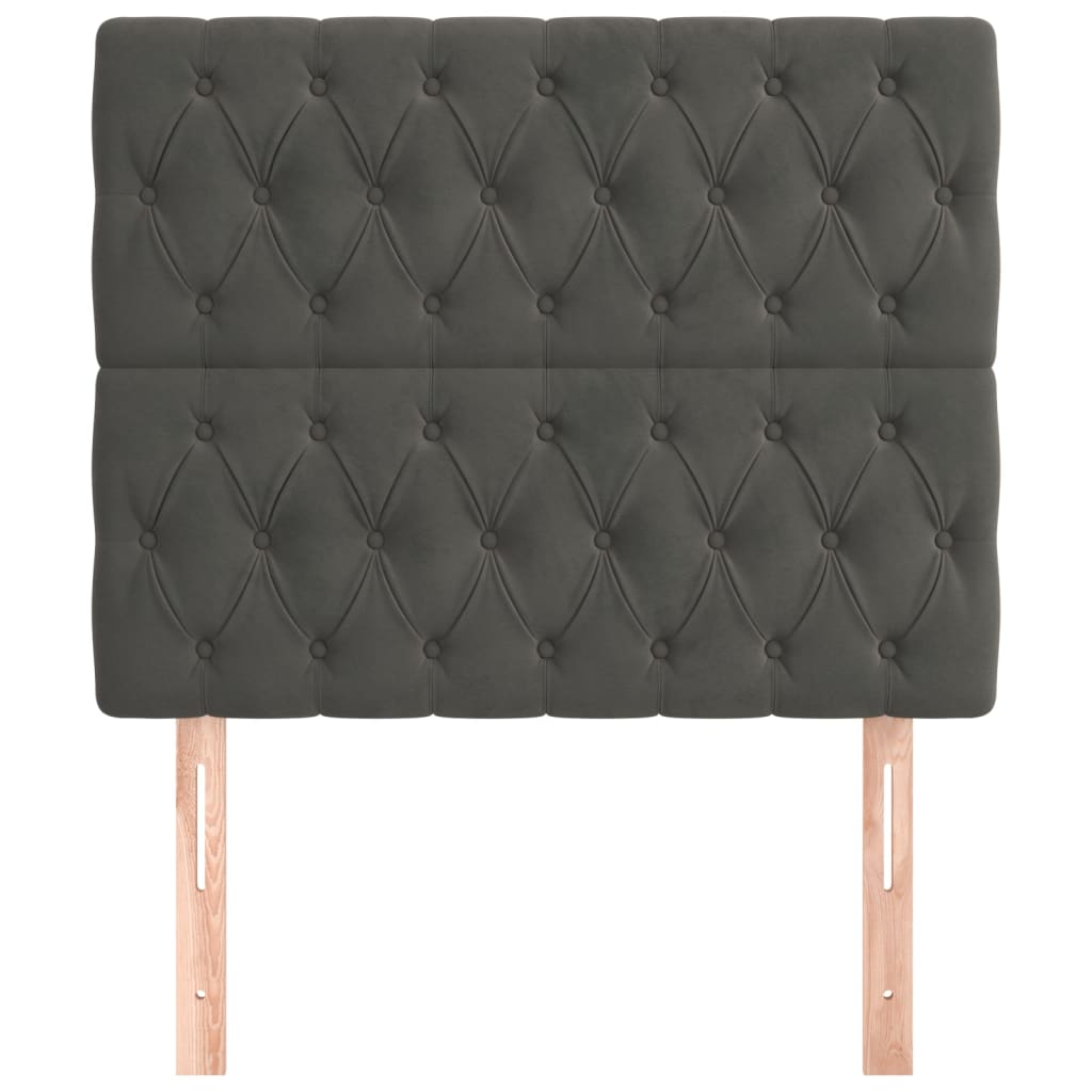 Headboard Dark Grey 100x7x118/128 cm Velvet