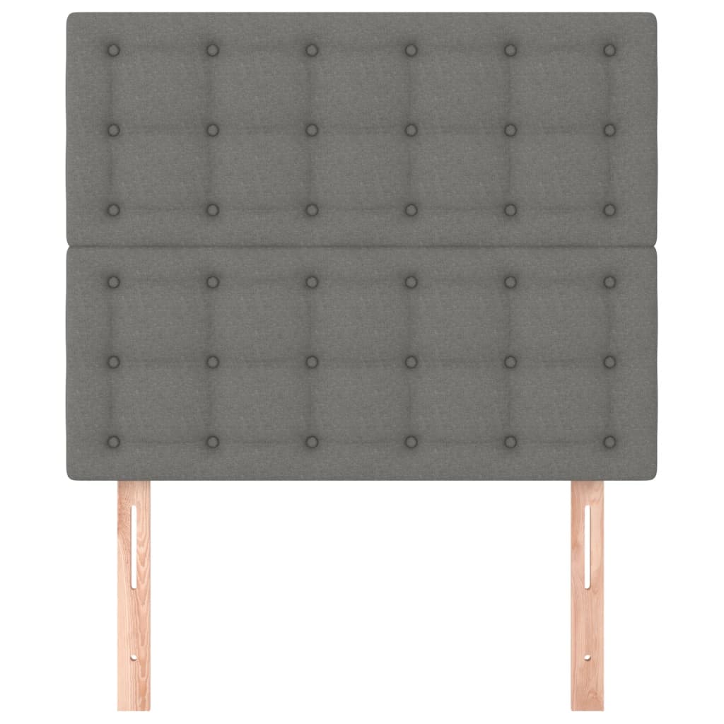 Headboard Dark Grey 80x5x118/128 cm Fabric