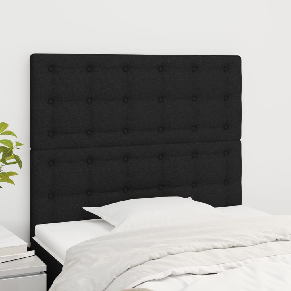 Headboard Black 80x5x118/128 cm Fabric