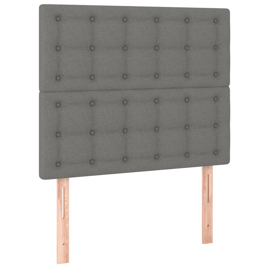Headboard Dark Grey 100x5x118/128 cm Fabric