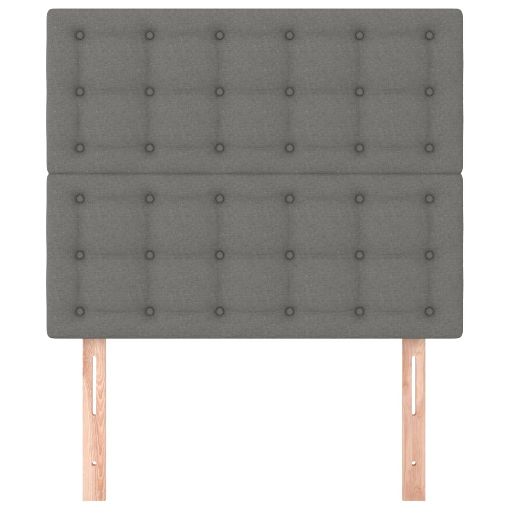 Headboard Dark Grey 100x5x118/128 cm Fabric
