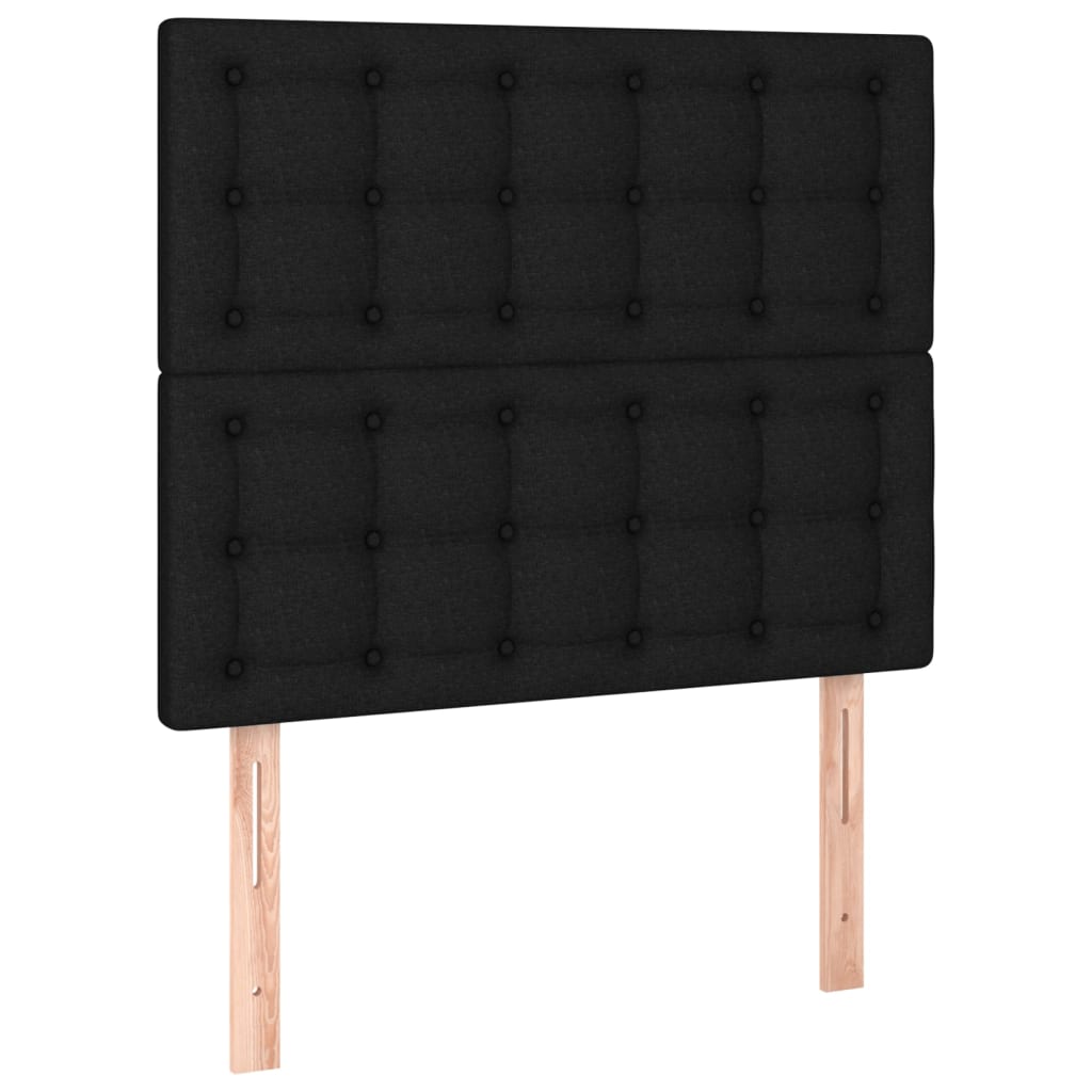 Headboard Black 100x5x118/128 cm Fabric