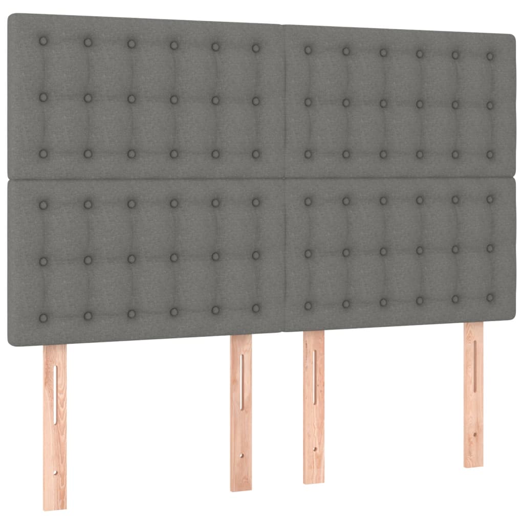 Headboard Dark Grey 144x5x118/128 cm Fabric