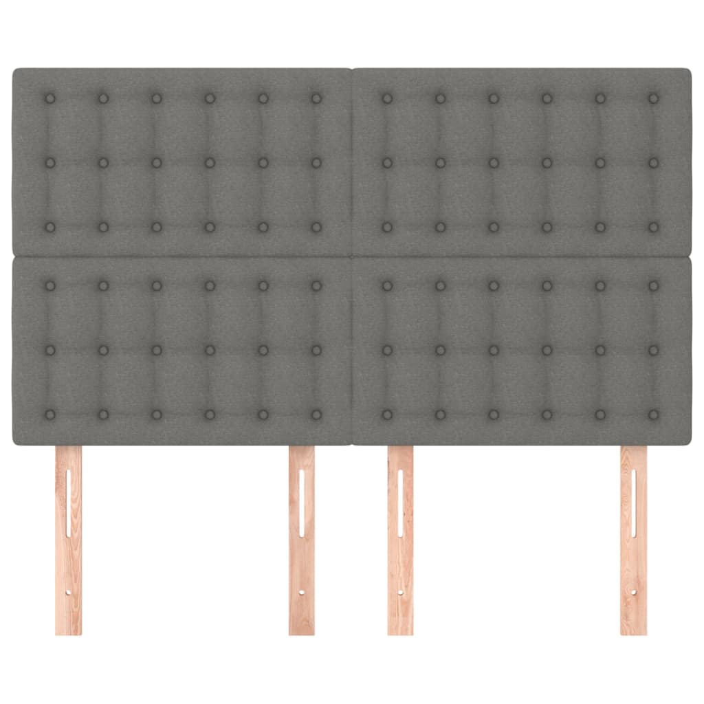 Headboard Dark Grey 144x5x118/128 cm Fabric