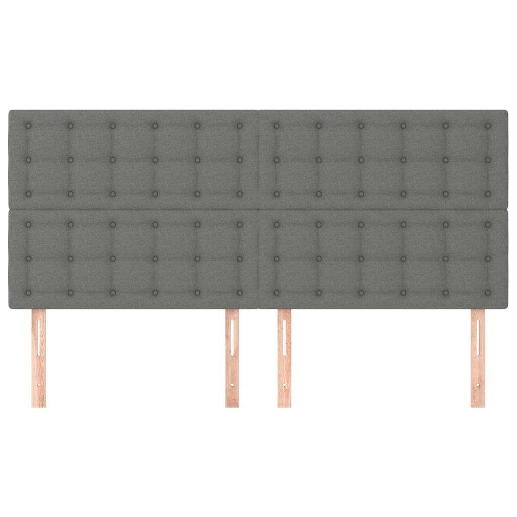 Headboard Dark Grey 160x5x118/128 cm Fabric