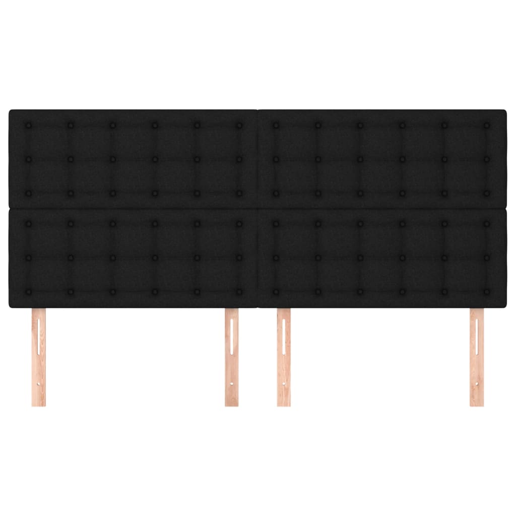 Headboard Black 160x5x118/128 cm Fabric