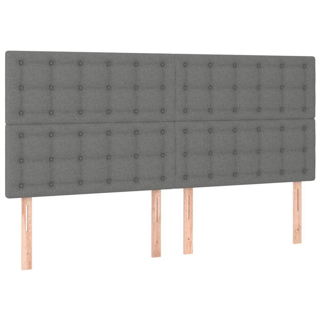 Headboard Dark Grey 200x5x118/128 cm Fabric