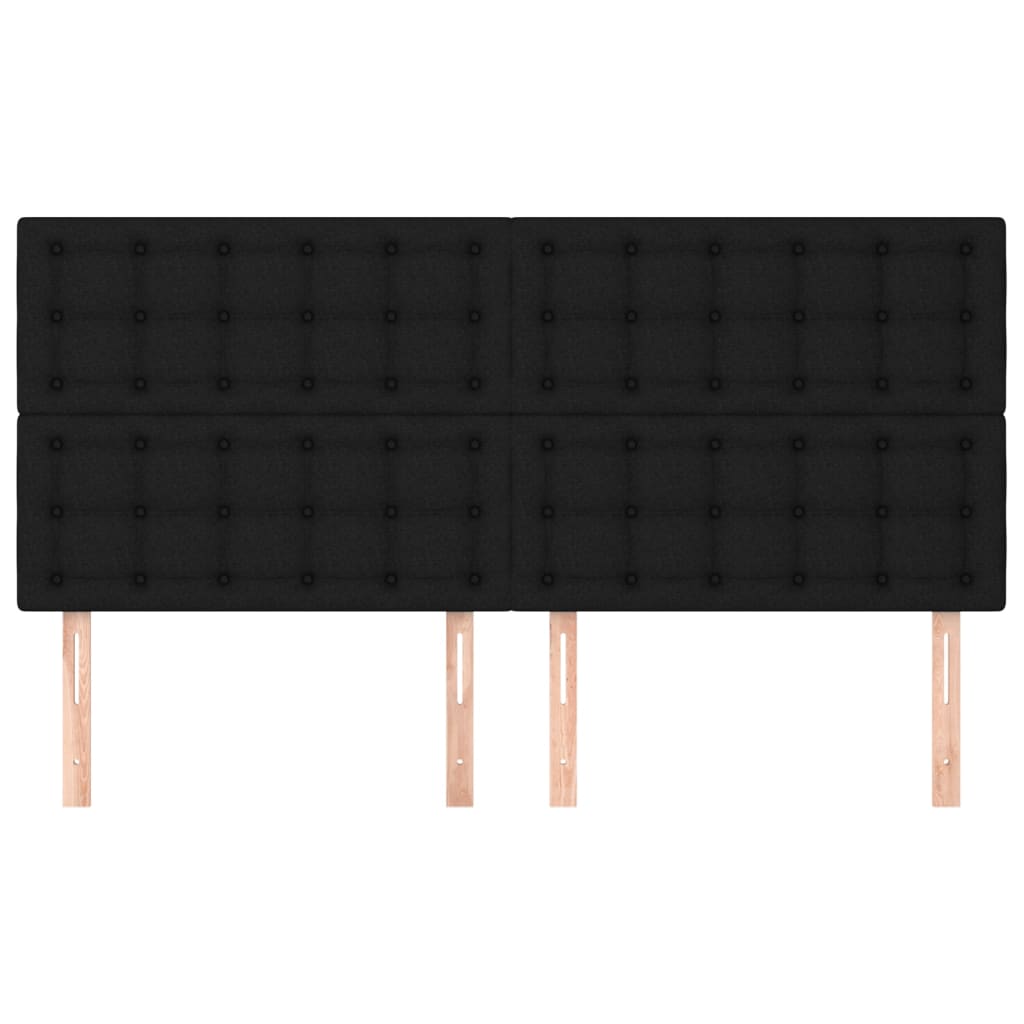 Headboard Black 200x5x118/128 cm Fabric