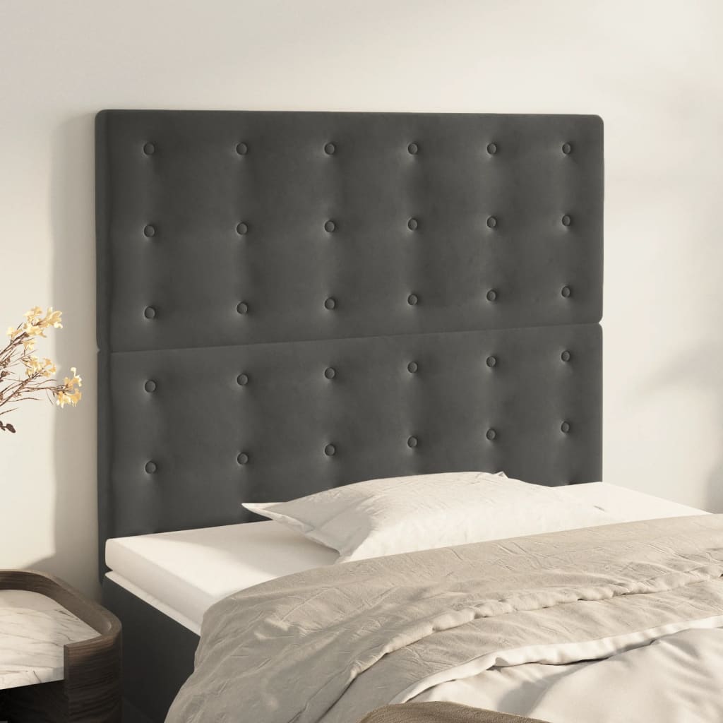 Headboard Dark Grey 80x5x118/128 cm Velvet