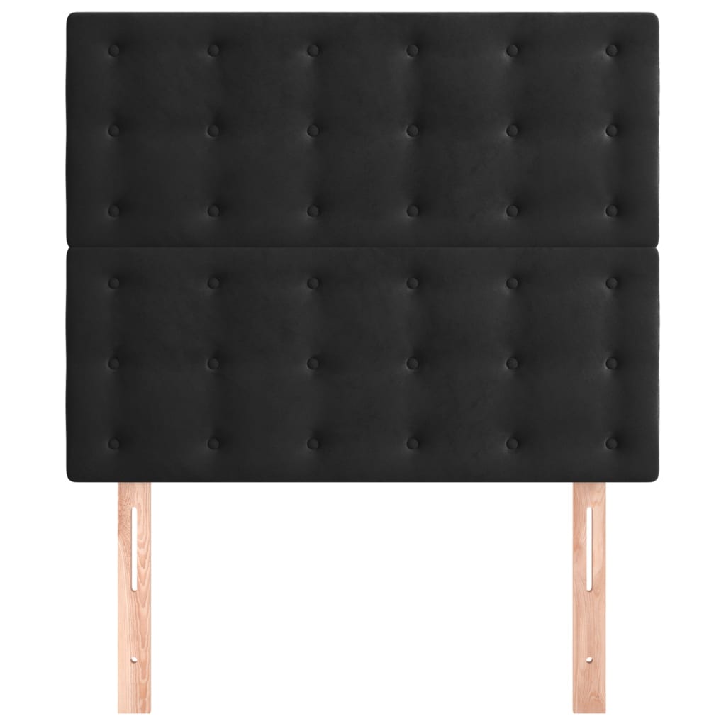 Headboard Black 80x5x118/128 cm Velvet