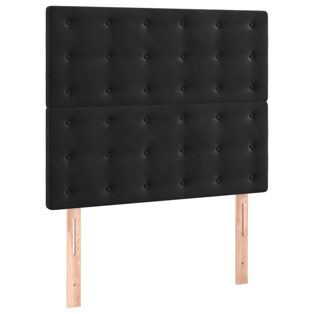 Headboard Black 100x5x118/128 cm Velvet