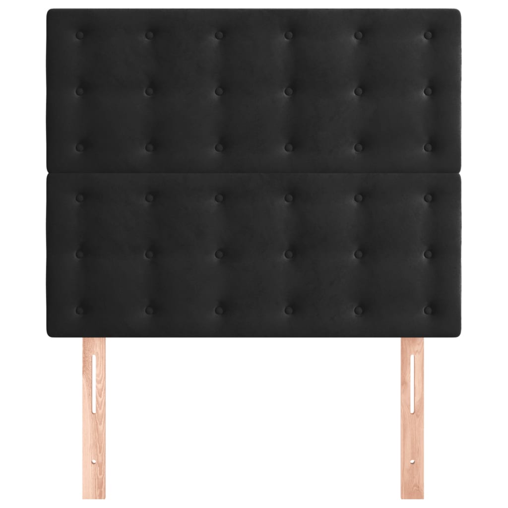 Headboard Black 100x5x118/128 cm Velvet