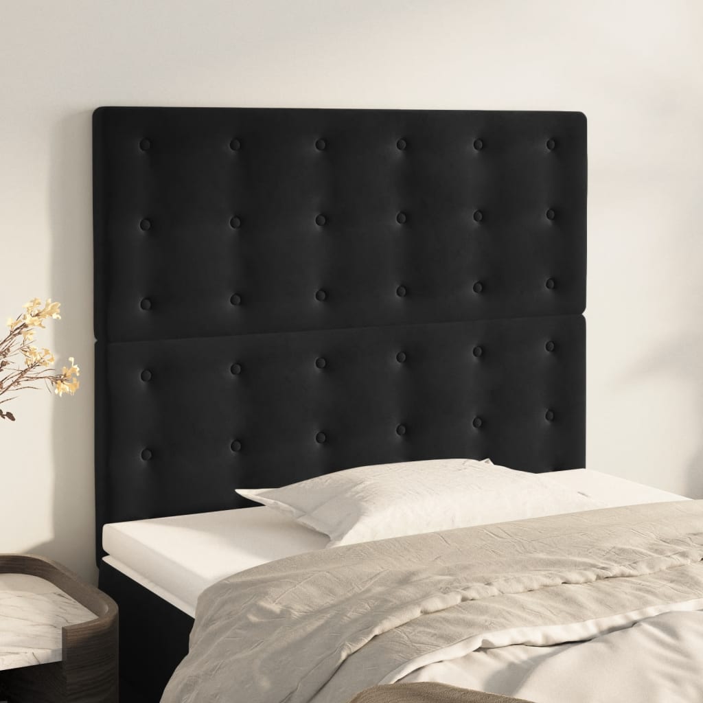 Headboard Black 100x5x118/128 cm Velvet
