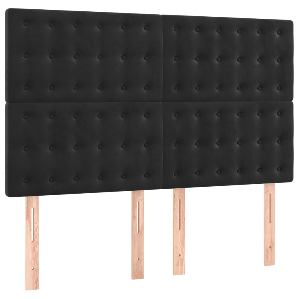 Headboard Black 144x5x118/128 cm Velvet