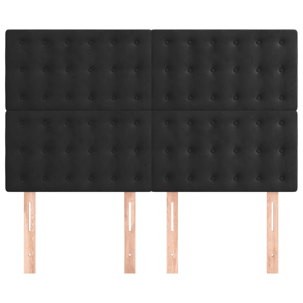 Headboard Black 144x5x118/128 cm Velvet