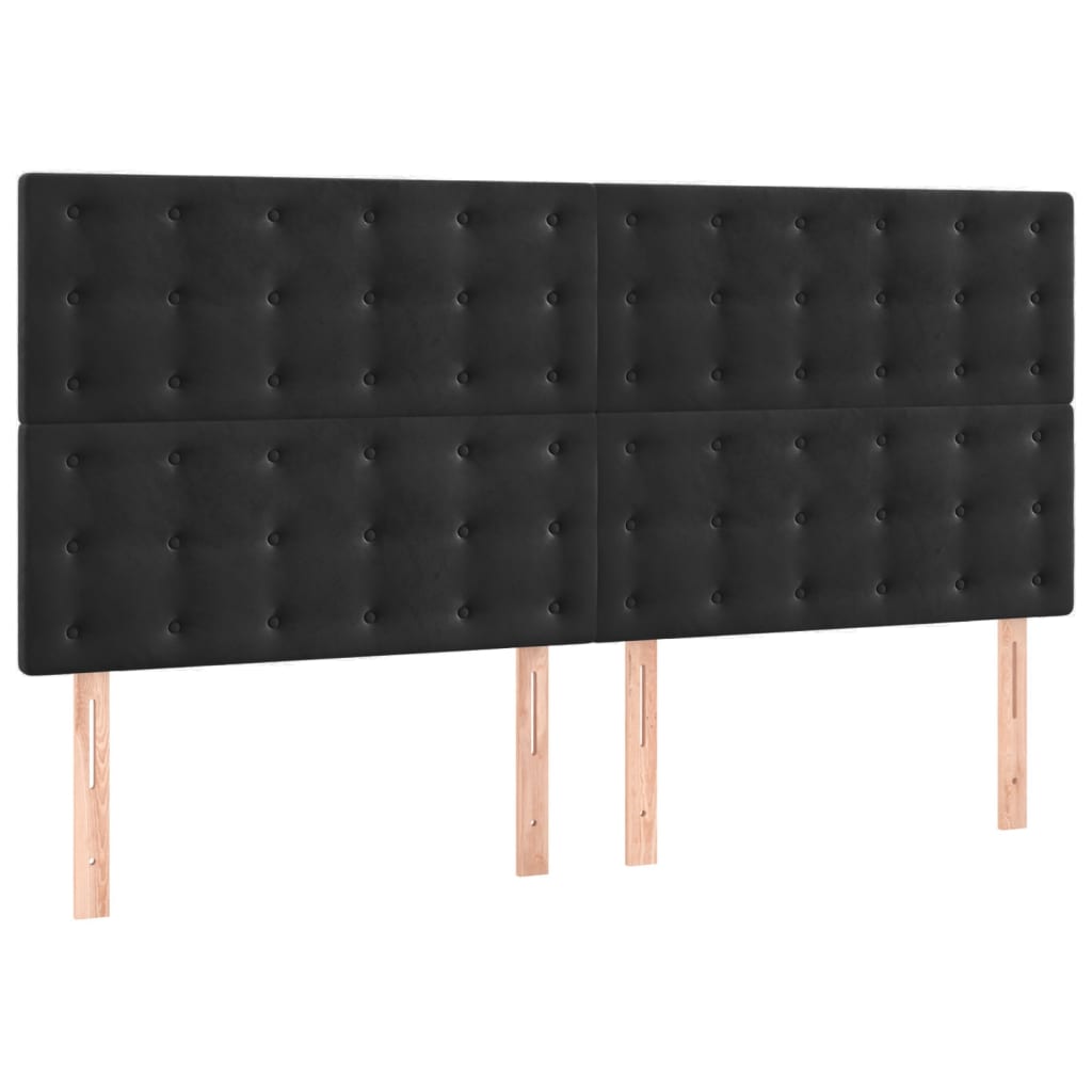 Headboard Black 160x5x118/128 cm Velvet