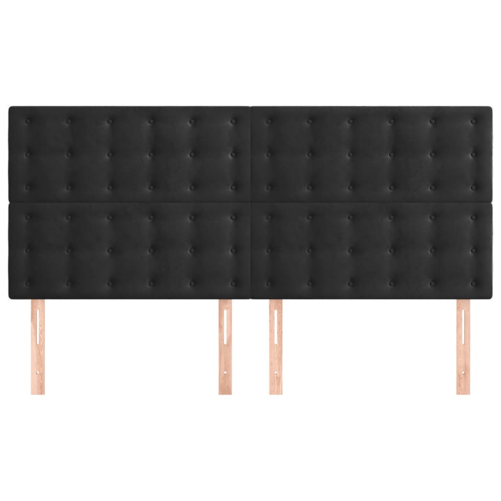 Headboard Black 160x5x118/128 cm Velvet