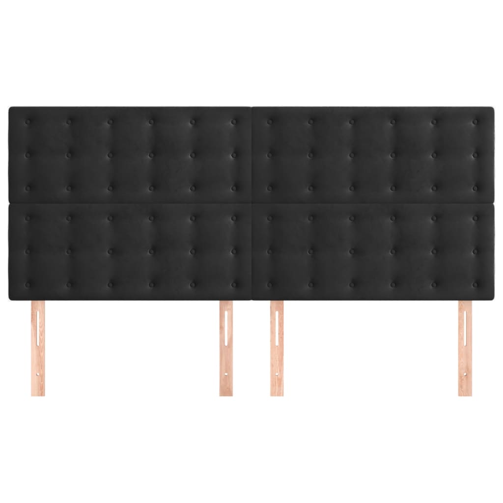 Headboard Black 200x5x118/128 cm Velvet
