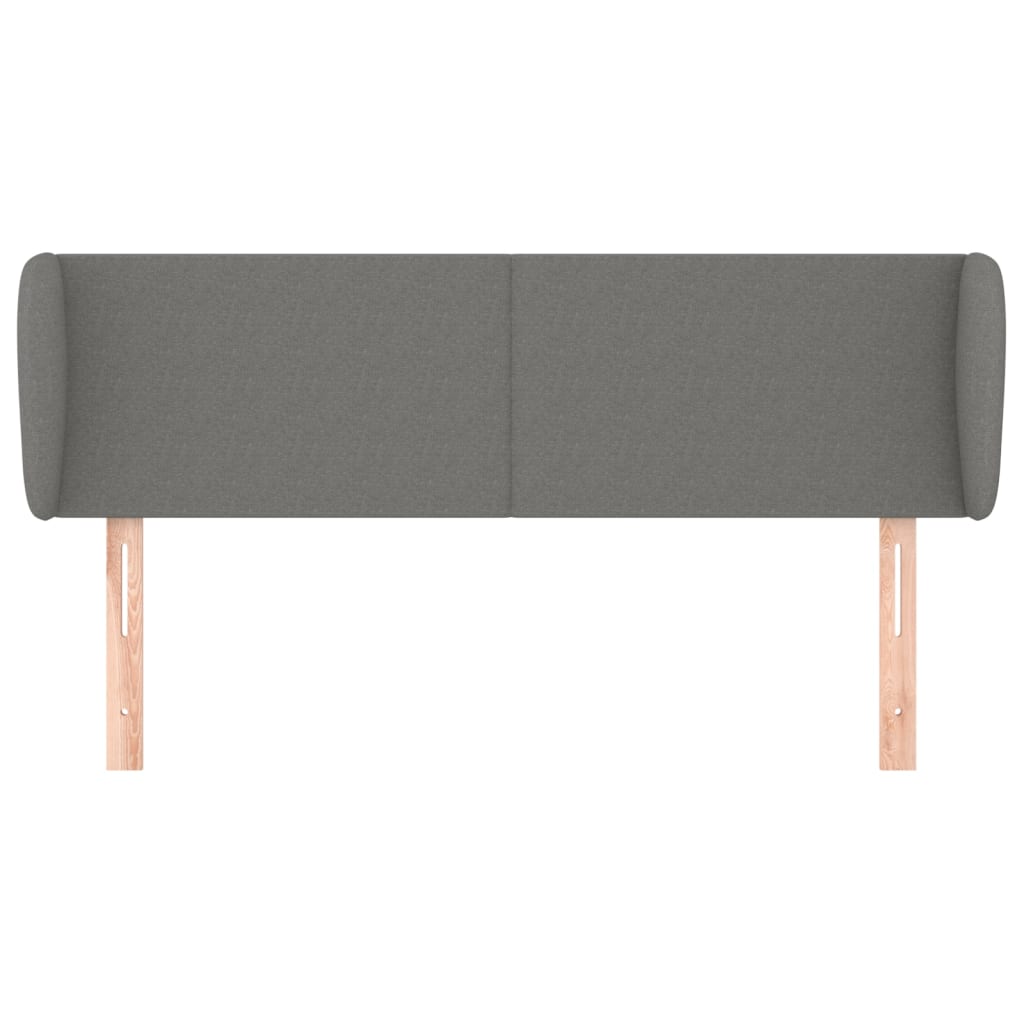 Headboard with Ears Dark Grey 147 cm Fabric
