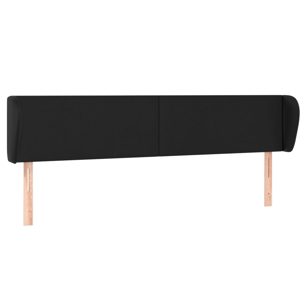 Headboard with Ears Black 203 cm Faux Leather