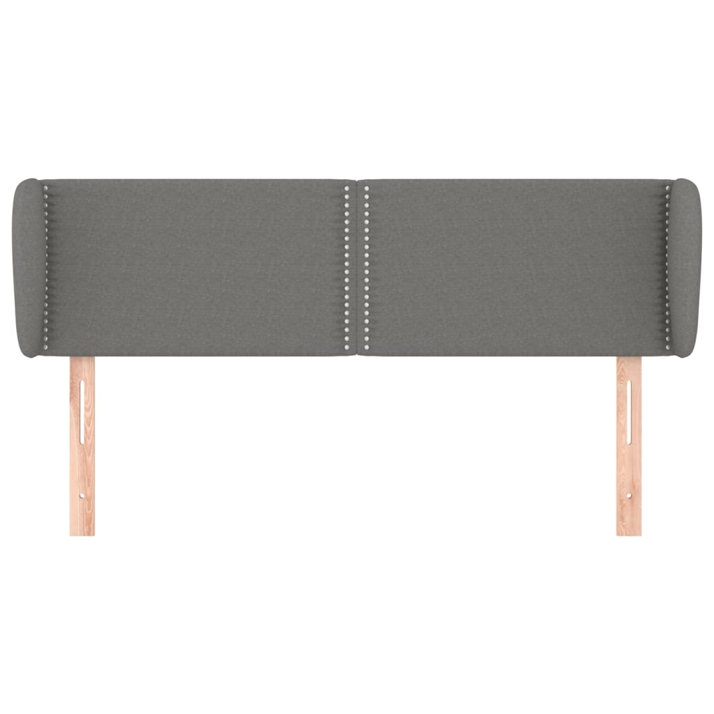 Headboard with Ears Dark Grey 147 cm Fabric