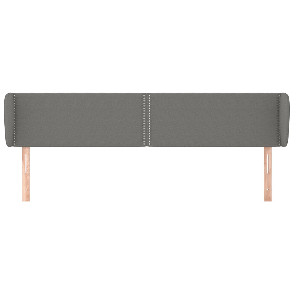 Headboard with Ears Dark Grey 163 cm Fabric
