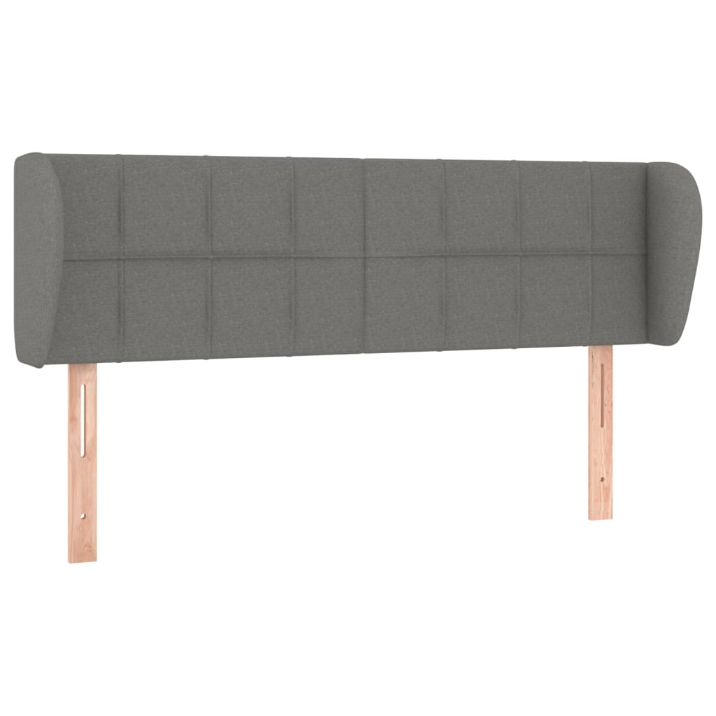 Headboard with Ears Dark Grey 147 cm Fabric