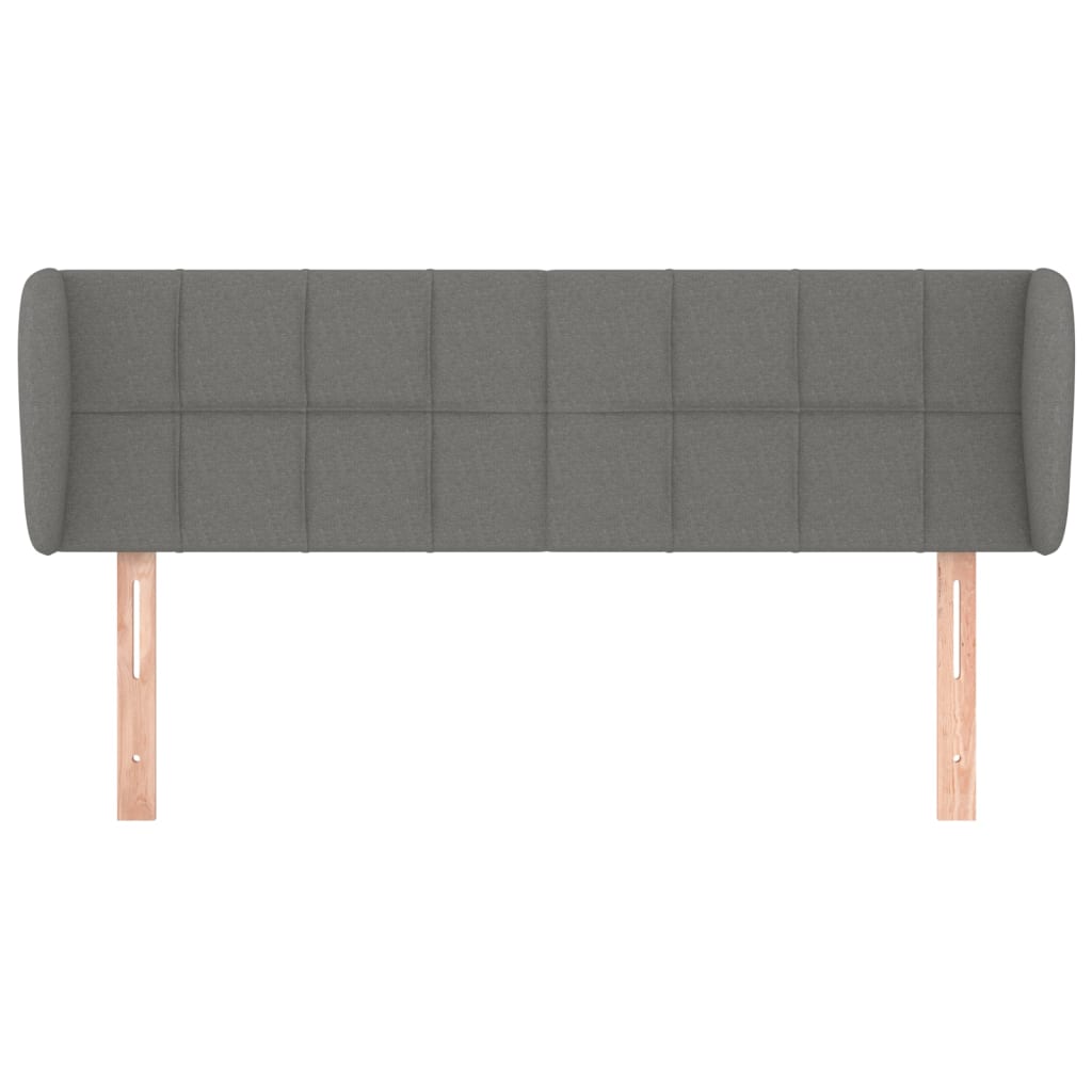 Headboard with Ears Dark Grey 147 cm Fabric