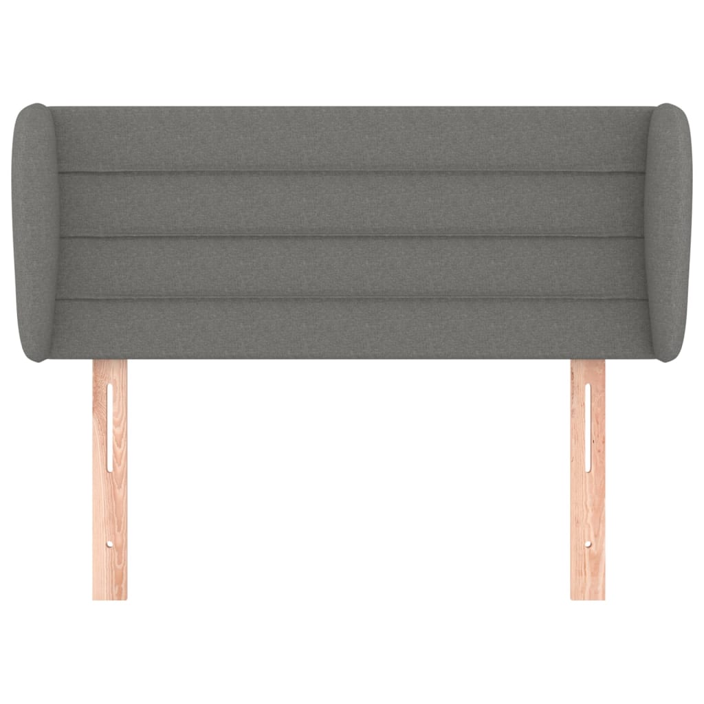 Headboard with Ears Dark Grey 103 cm Fabric