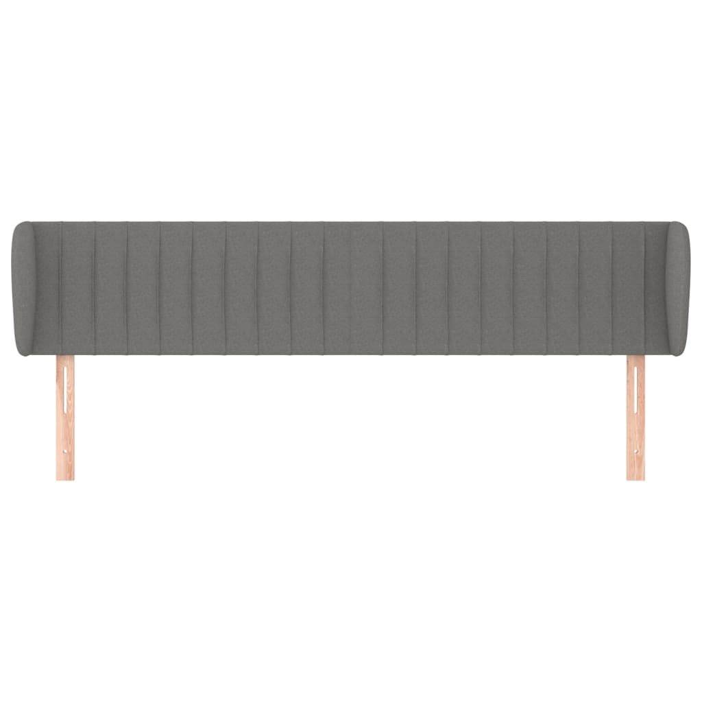 Headboard with Ears Dark Grey 203 cm Fabric