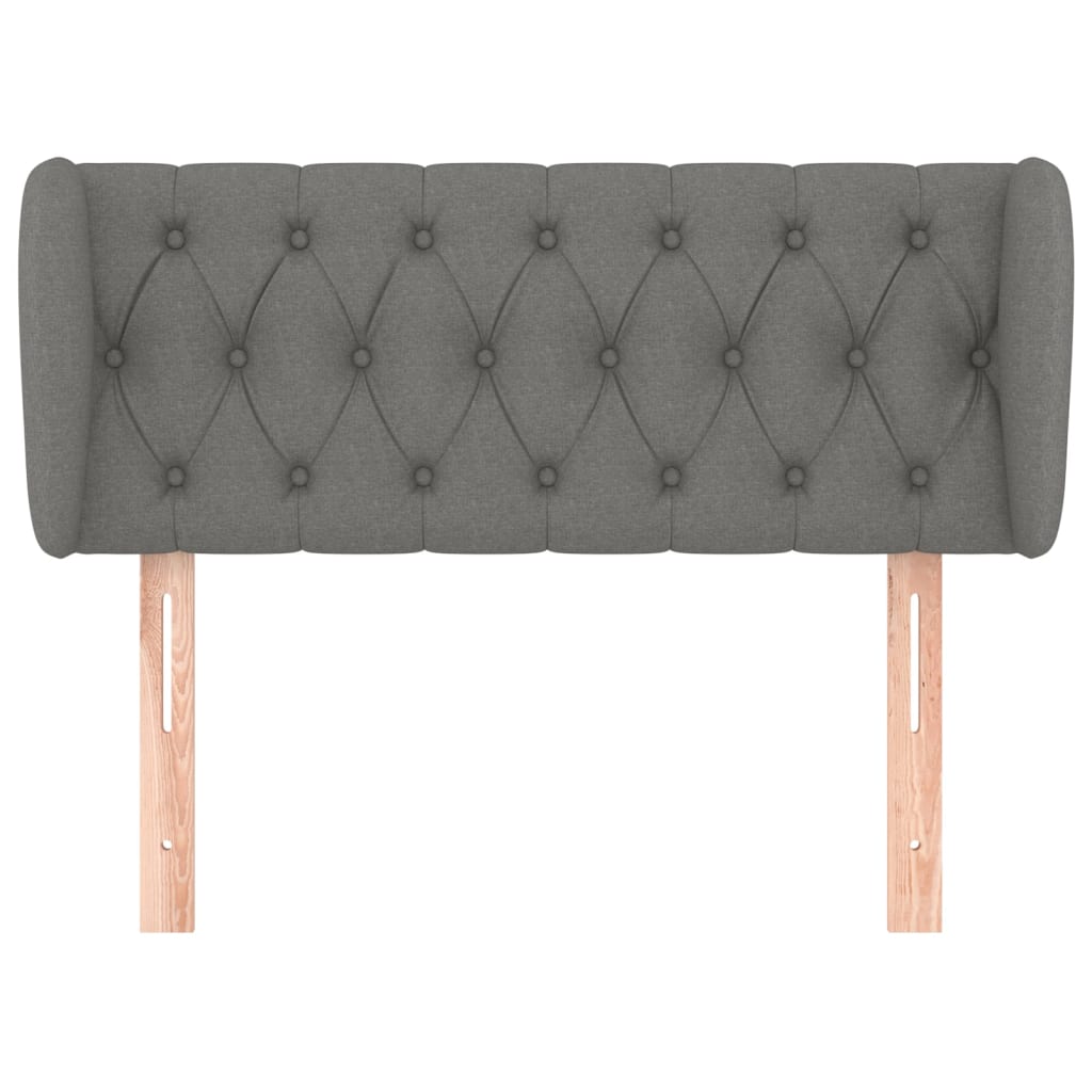 Headboard with Ears Dark Grey 103 cm Fabric