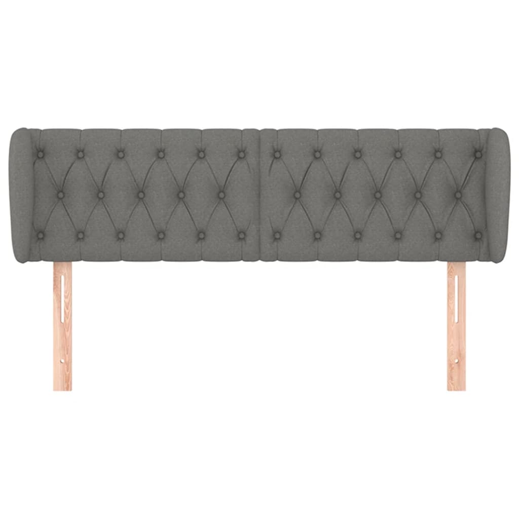 Headboard with Ears Dark Grey 163 cm Fabric
