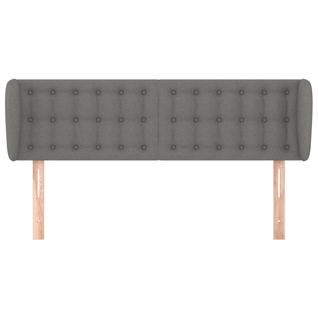 Headboard with Ears Dark Grey 147 cm Fabric