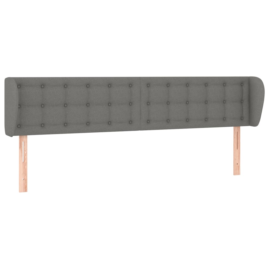 Headboard with Ears Dark Grey 203 cm Fabric