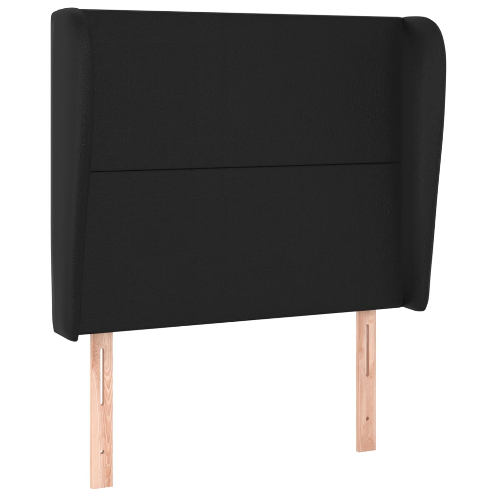 Headboard with Ears Black 103 cm Faux Leather