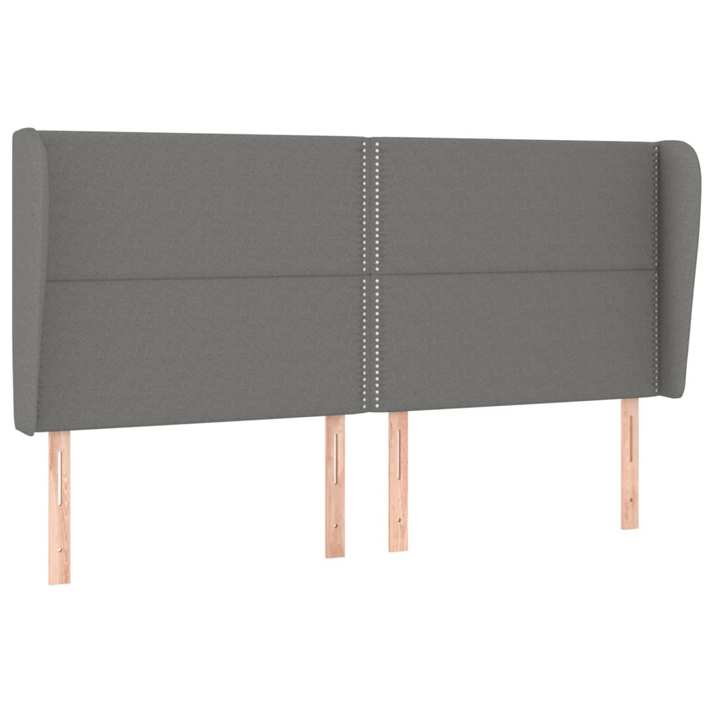 Headboard with Ears Dark Grey 163 cm Fabric