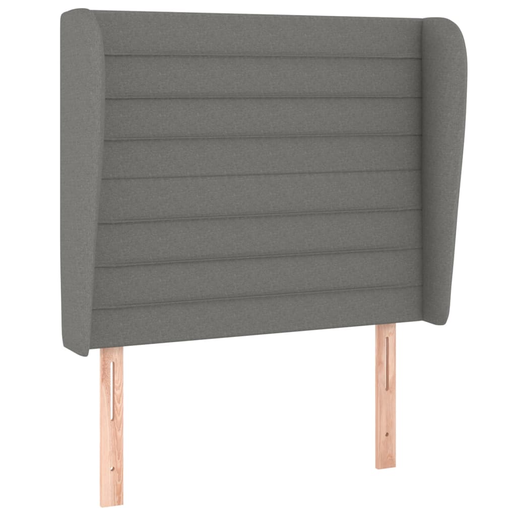 Headboard with Ears Dark Grey 83 cm Fabric
