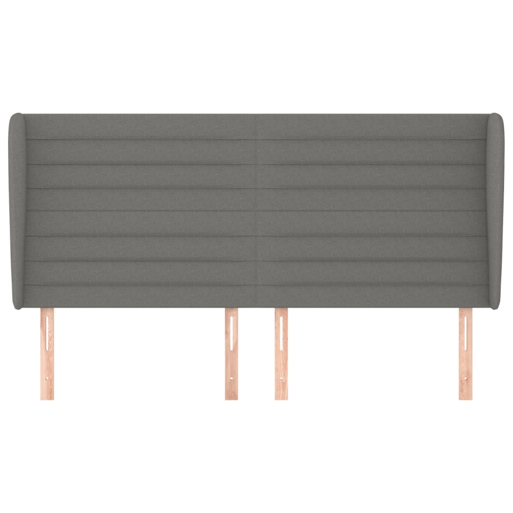Headboard with Ears Dark Grey 163 cm Fabric