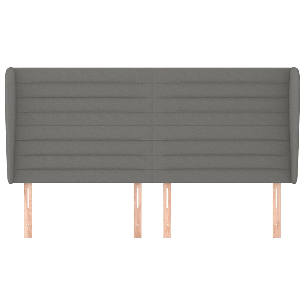Headboard with Ears Dark Grey 203 cm Fabric